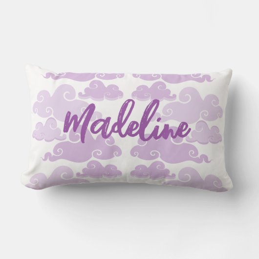 Coussin Rectangle Lavande Violet Chinoiserie Nom de Nuage (Recto)