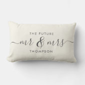 Coussin Rectangle L'avenir M. et Mme Elegant Script Calligraphy (Recto)
