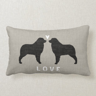 Coussin Rectangle Le berger australien silhouette l'amour