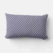 Coussin Rectangle Le blanc de bleu marine barre le monogramme de (Verso)
