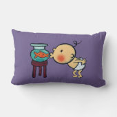 Coussin Rectangle Le bocal à poissons embrasse le poisson rouge (Verso)