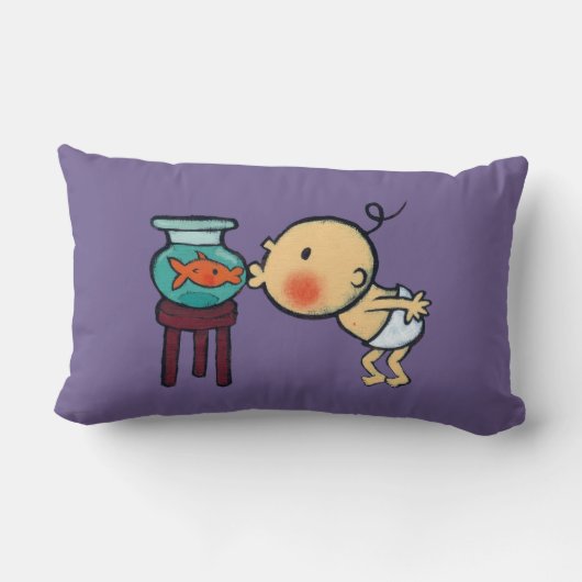 Coussin Rectangle Le bocal à poissons embrasse le poisson rouge (Verso)