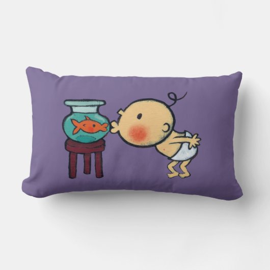 Coussin Rectangle Le bocal à poissons embrasse le poisson rouge (Recto)