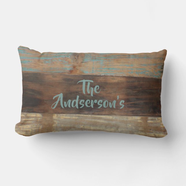 Coussin Rectangle Le bois affligé par Faux, ajoutent la date d'est (Recto)