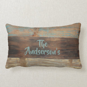 Coussin Rectangle Le bois affligé par Faux, ajoutent la date d'est