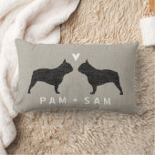 Coussin Rectangle Le bouledogue français silhouette l'amour - (Couverture)