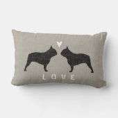 Coussin Rectangle Le bouledogue français silhouette l'amour - (Verso)