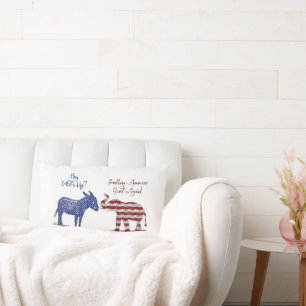 Coussin Rectangle Le camp républicain et démocrate des élections drô