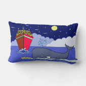 Coussin Rectangle Le capitaine Kayak sauvé par une baleine (Verso)