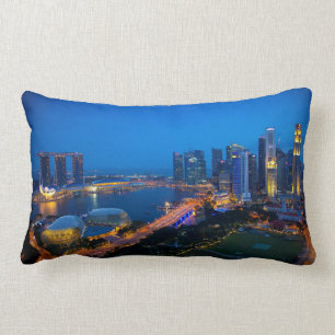 Coussin Rectangle Le centre-ville de Singapour la nuit