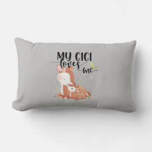 Coussin Rectangle Le cerf de bois Doe et le bébé Fawn Mon Gigi m'aim