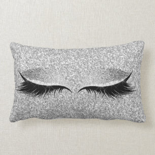 Coussin Rectangle Le charme de noir de parties scintillantes de gris