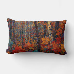 Coussin Rectangle "Le chemin secret du cerf" – Un paysage coloré