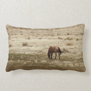 Coussin Rectangle Le cheval de travail de vache à peau de daim frô