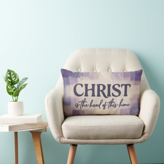 Coussin Rectangle Le Christ est le chef de cette maison | Chrétien (Chaise)