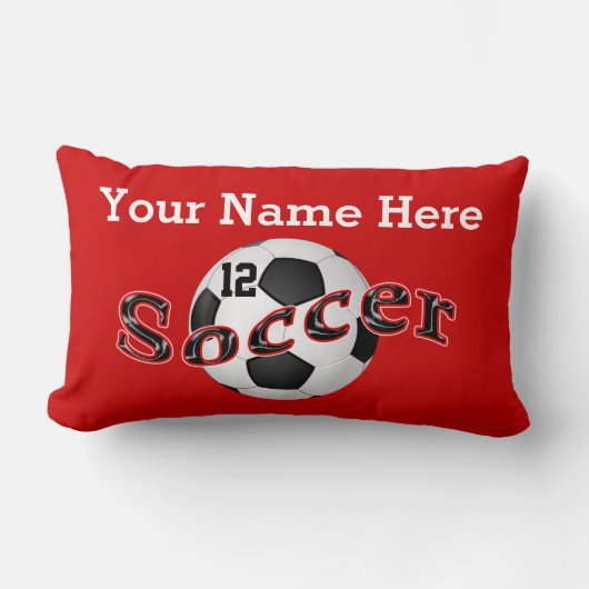 Coussin Rectangle Le football personnalisé repose VOTRE NOM et (Recto)