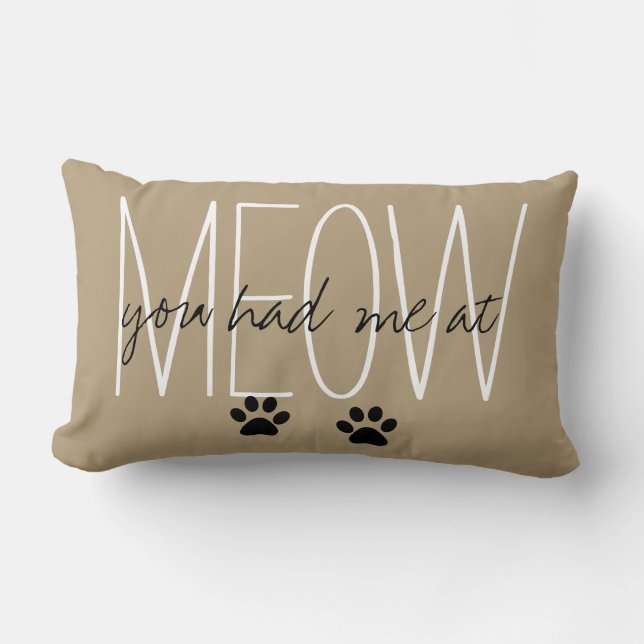 COUSSIN RECTANGLE LE JET CHIC PILLOW_ " VOUS M'AVEZ EU AU MEOW " (Recto)