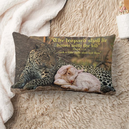 Coussin Rectangle Le léopard s'allongera avec l'agneau Isaïe 11 (Couverture)