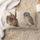 Coussin Rectangle Le lièvre (lapin) et le hibou (Couverture)
