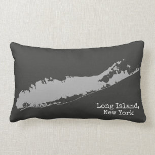 Coussin Rectangle Le Long Island New York personnalisé avec la ville