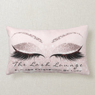 Coussin Rectangle Le maquillage en pastel rose d'oeil de parties