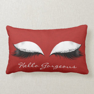 Coussin Rectangle Le maquillage rouge blanc de Caliente fouette