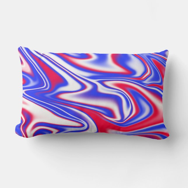 Coussin Rectangle "Le marbre rouge, blanc et bleu" (Recto)