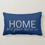 Coussin Rectangle Le meilleur endroit de MAISON moderne de bleu<br><div class="desc">La MAISON FAMILIALE colorée moderne de bleu marine le "meilleur endroit là est" coussin
Vous pouvez facilement changer le texte.</div>