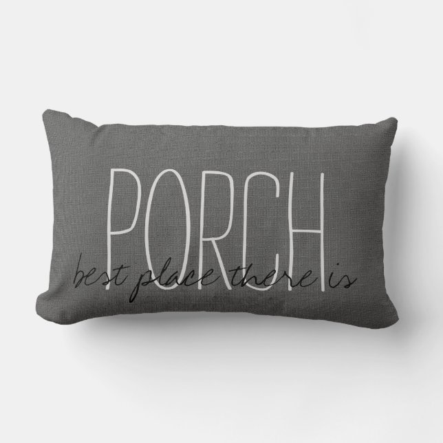 Coussin Rectangle Le meilleur endroit de PORCHE gris-foncé moderne (Recto)
