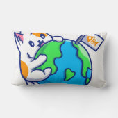 Coussin Rectangle Le monde à tes pattes mignonne (Verso)