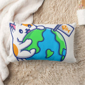 Coussin Rectangle Le monde à tes pattes mignonne (Couverture)