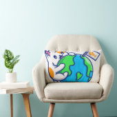Coussin Rectangle Le monde à tes pattes mignonne (Chaise)