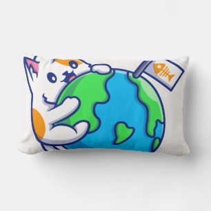 Coussin Rectangle Le monde à tes pattes mignonne