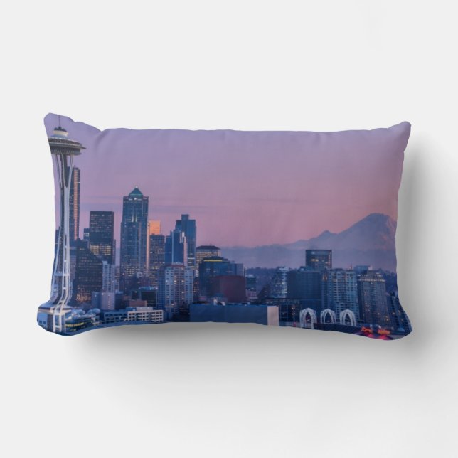 Coussin Rectangle Le mont Rainier à l'arrière-plan (Recto)
