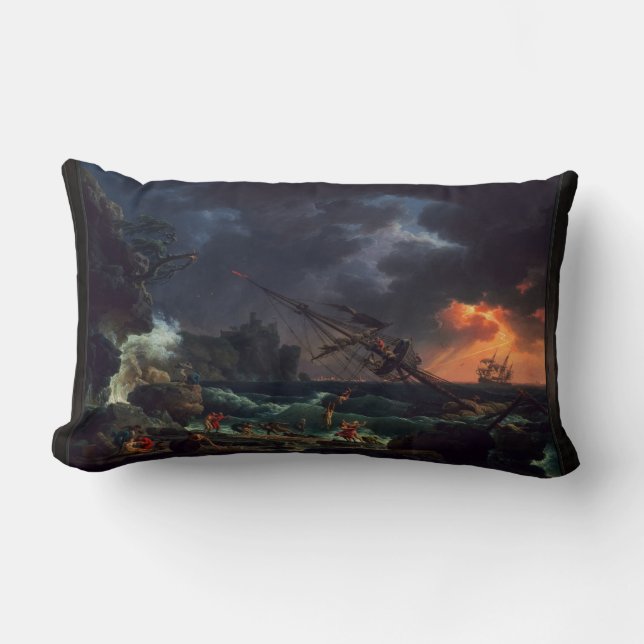 Coussin Rectangle Le naufrage par Claude Joseph Vernet (Recto)