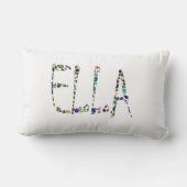 Coussin Rectangle Le nom ELLA fait de pierres précieuses (Verso)