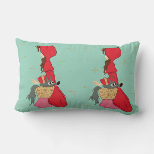 Coussin Rectangle Le Petit Chaperon Rouge avec Loup dans le Panier