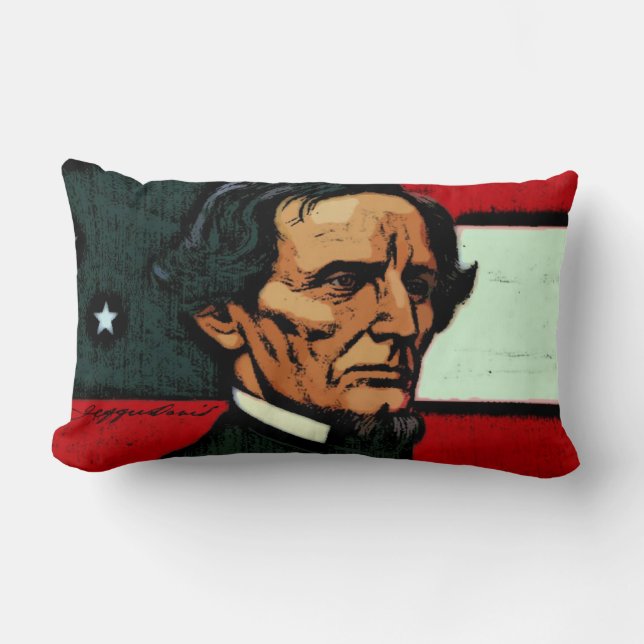 Coussin Rectangle Le Président Jefferson Davis (Recto)