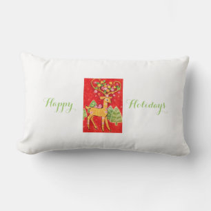 Coussin Rectangle Le renne de Noël vintage le plus doux