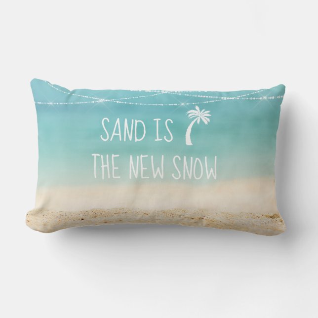 Coussin Rectangle Le sable de la plage tropicale d'hiver est la nouv (Recto)