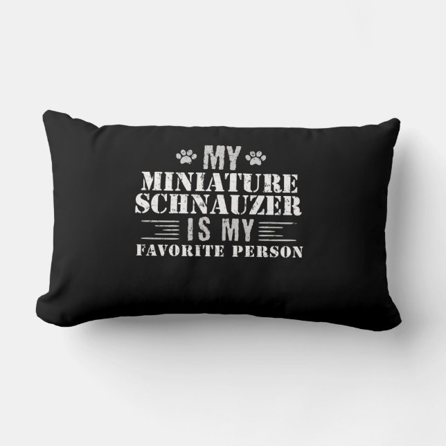 Coussin Rectangle Le Schnauzer miniature est mon favori (Recto)