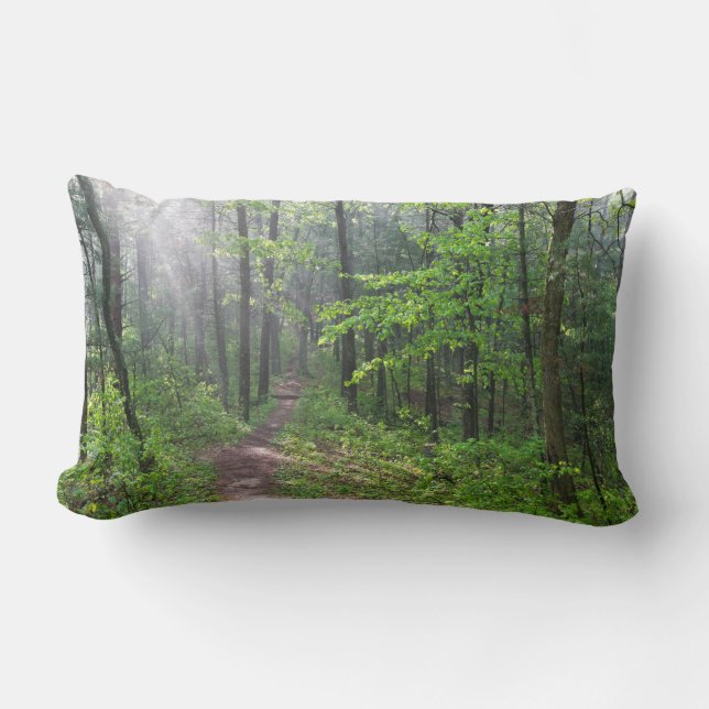Coussin Rectangle Le sentier de la Forêt de Misty à Castle Mound (Recto)