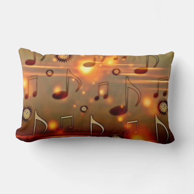 Coussin Rectangle Le temps de la musique, l'or élégant et le bronze  (Recto)