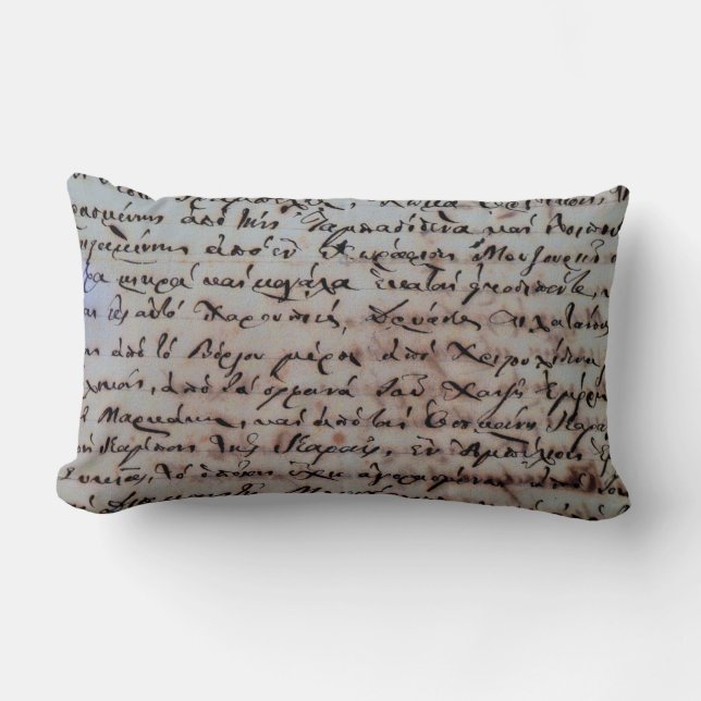 Coussin Rectangle le texte antique d'écriture de main de la Grèce de (Recto)