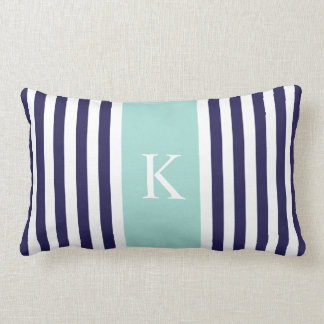 Coussin Rectangle Le vert en bon état de marine barre le monogramme