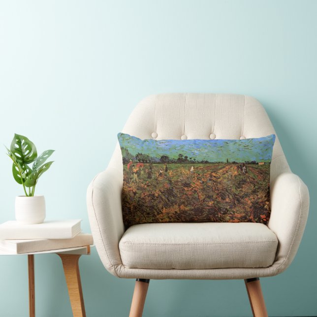 Coussin Rectangle Le vignoble vert par Vincent van Gogh (Chaise)