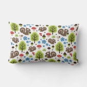 Coussin Rectangle L'écureuil dans le Motif de la forêt de chênes (Verso)