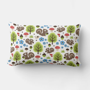 Coussin Rectangle L'écureuil dans le Motif de la forêt de chênes