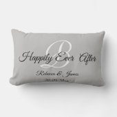 Coussin Rectangle L'Élégant Gray Monogramme Heureusement (Recto)