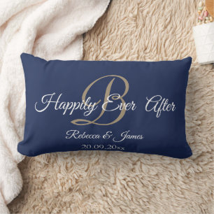 Coussin Rectangle L'Élégant Or De La Marine Monographié Heureusement